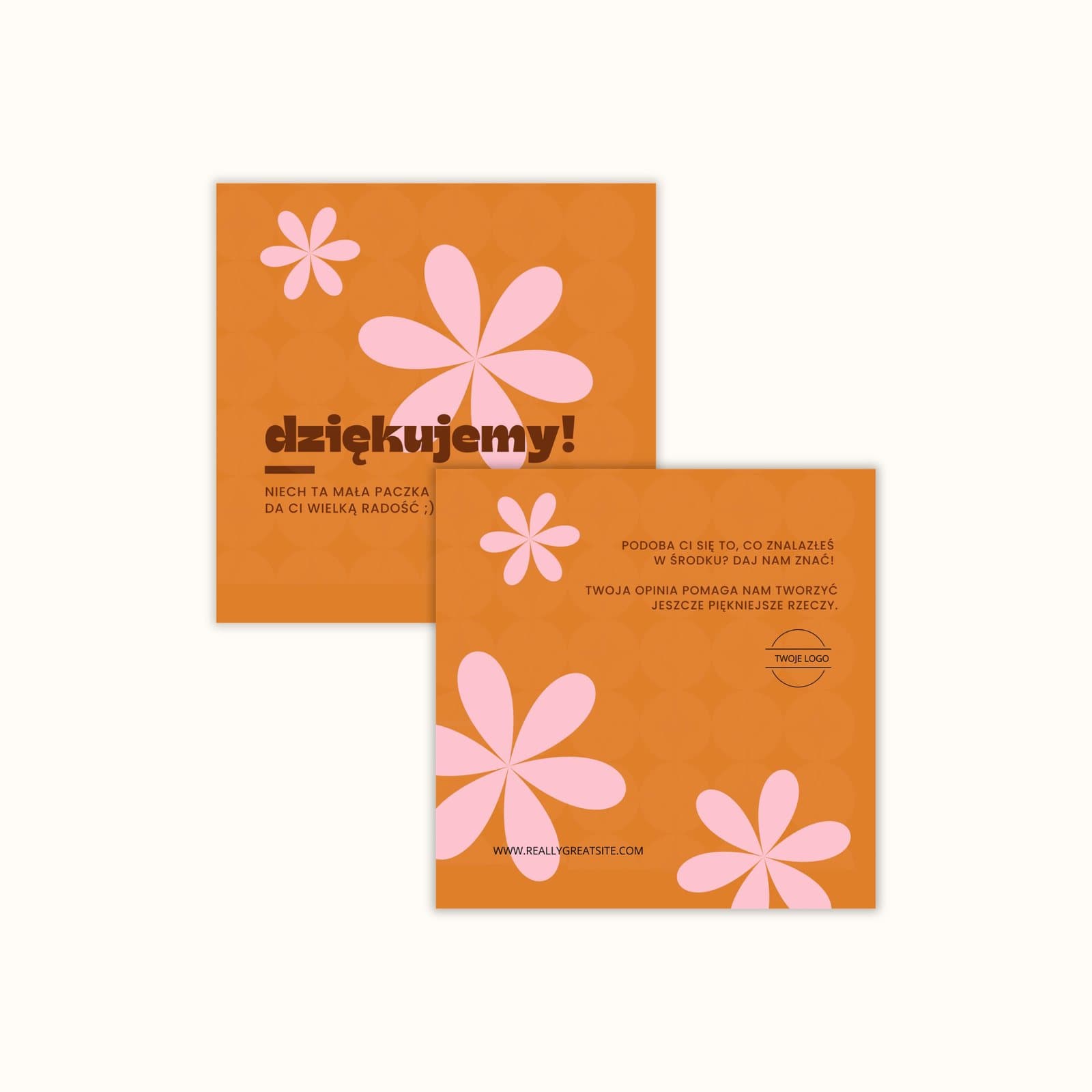 Kartka do paczek z logo – Flower Power
