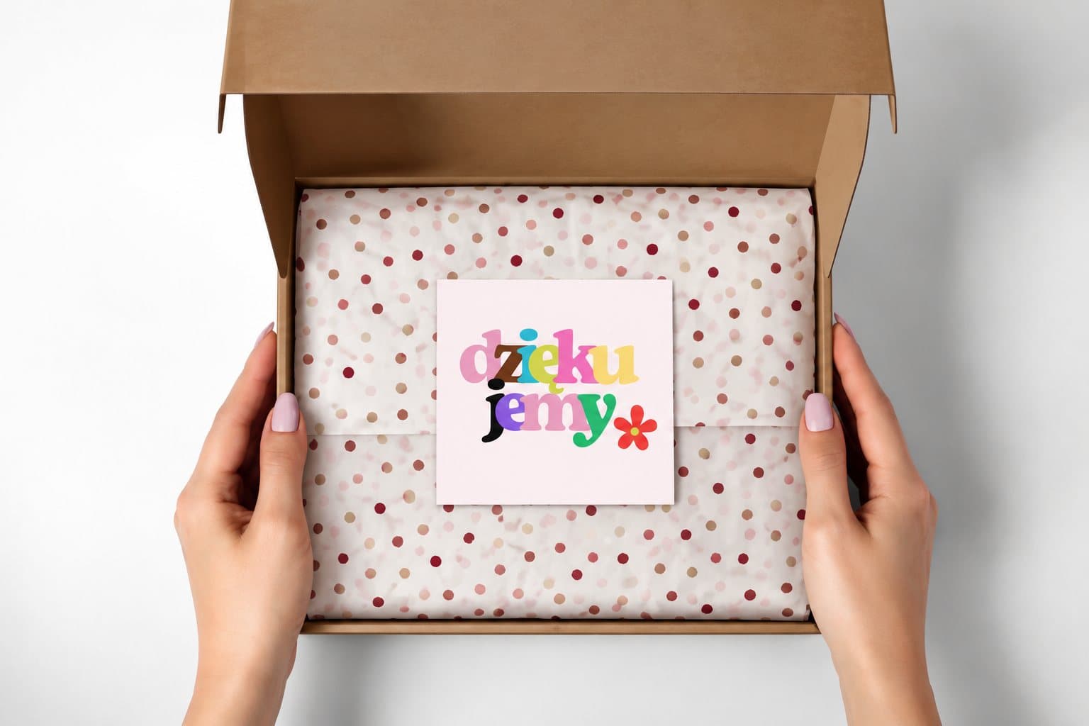 Kartka do paczek z logo – Happy Thanks — zdjęcie 2