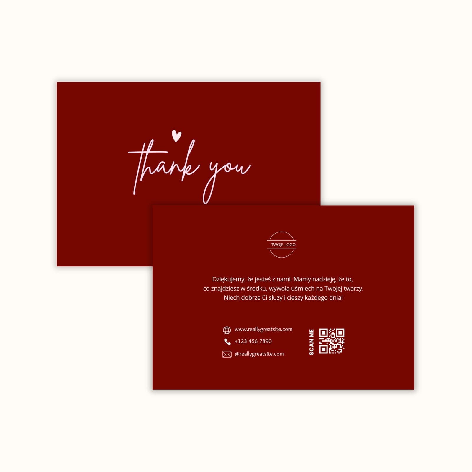 Kartka do paczek z logo – Cherry Love
