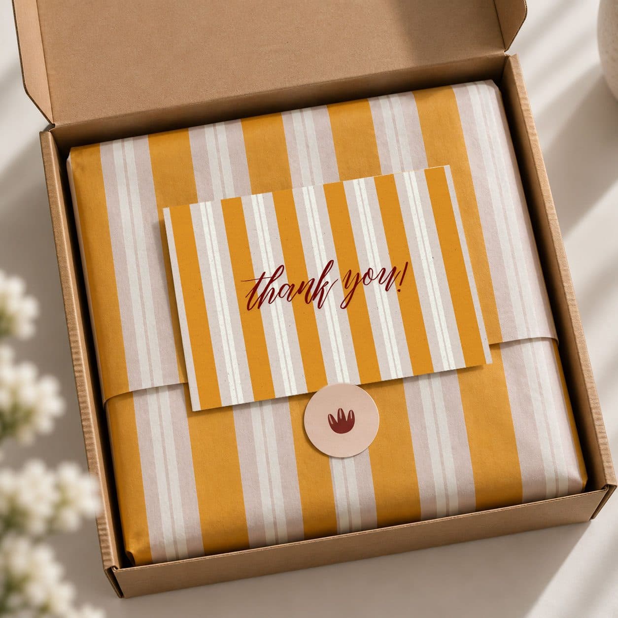 Kartka do paczek z logo – Honey Stripes — zdjęcie 2