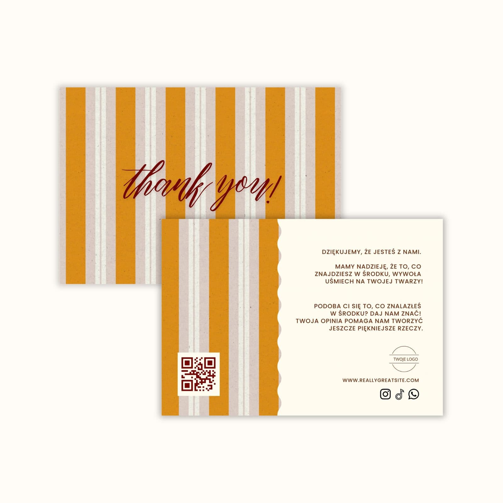 Kartka do paczek z logo – Honey Stripes
