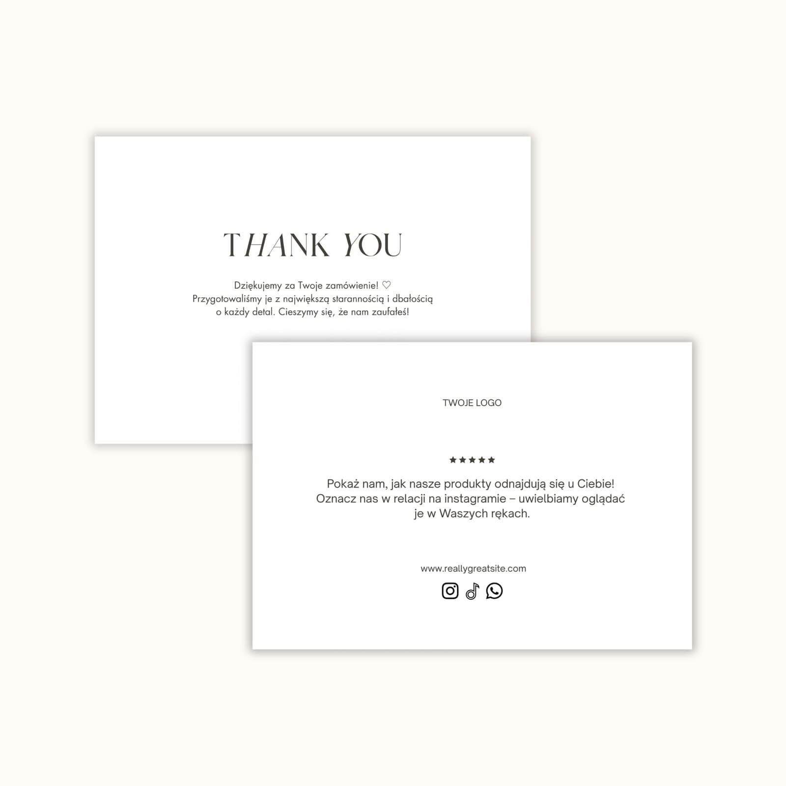 Kartka do paczek z logo – Simply Thanks