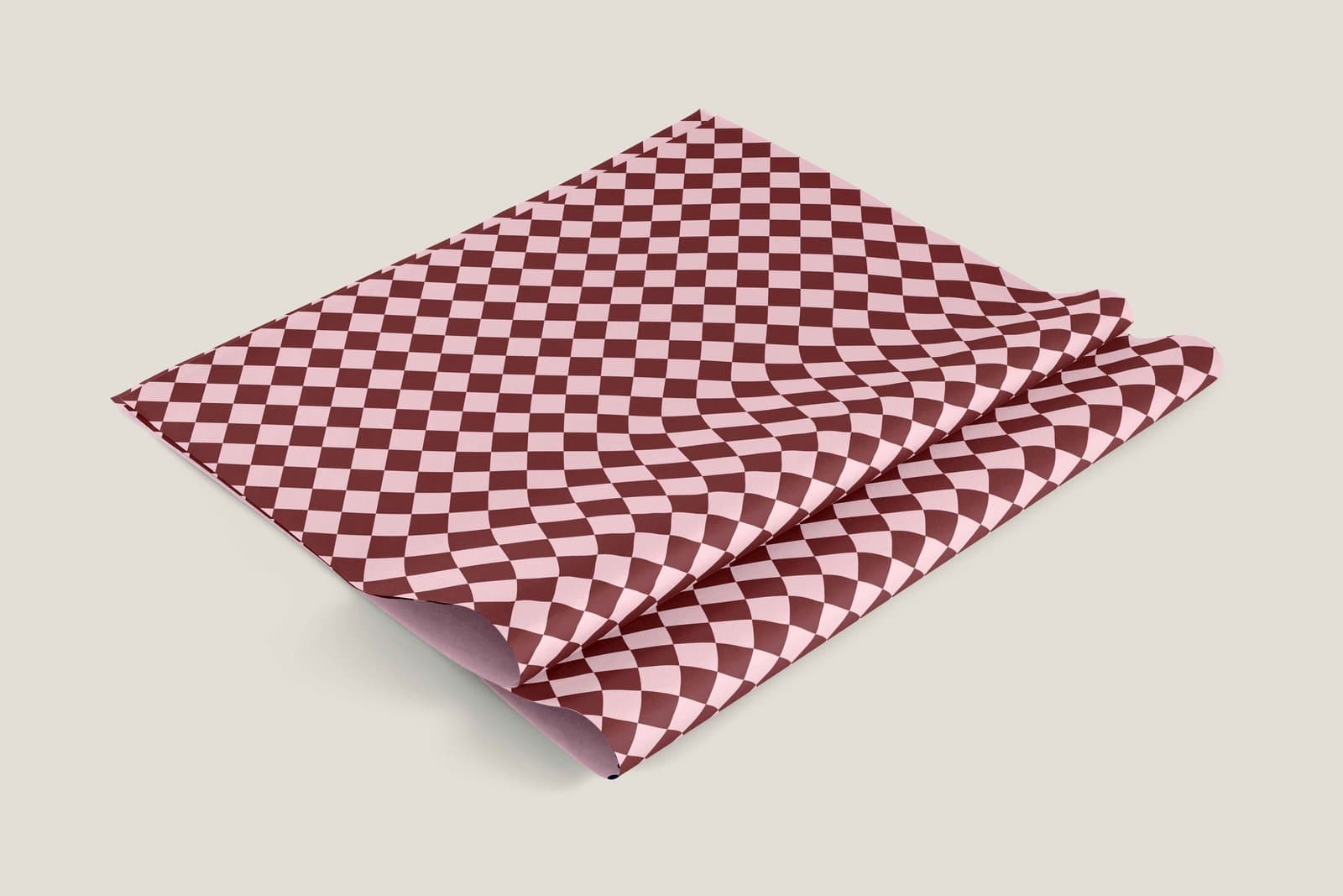 Papier pakowy Szachownica Bordo
